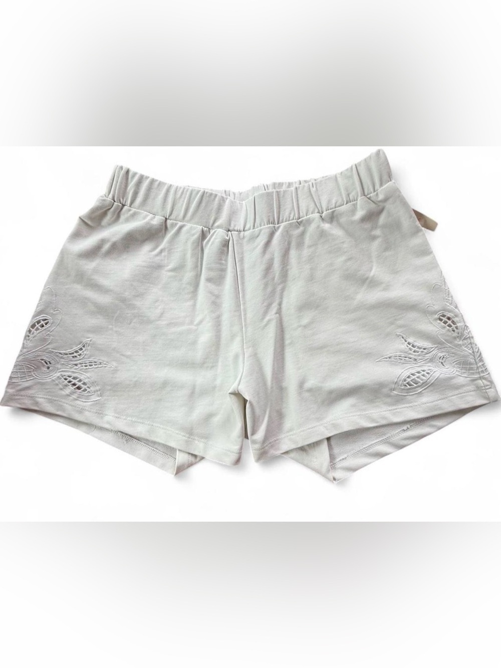 a new day White Elastic Waist Casual Shorts with Eyelet Detail